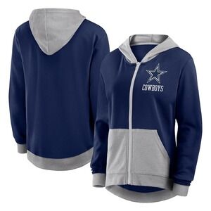 Dallas Cowboys Logo Athletic Women's Hit It French Terry Full-Zip Hoodie - Navy